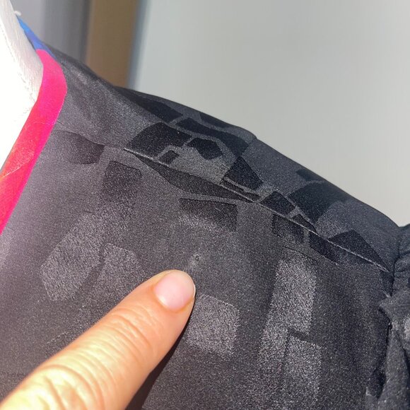 A J Bari Vintage Womens Skirt Suit Jacket Size 12 Black Balloon Sleeve Peplum - Picture 9 of 16